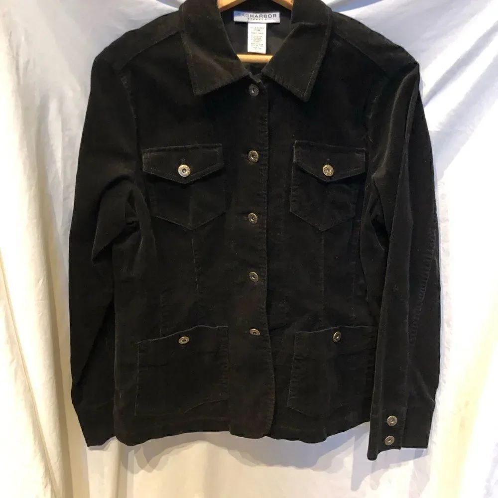 Sag Harbor Stretch Corduroy Jacket Black Small